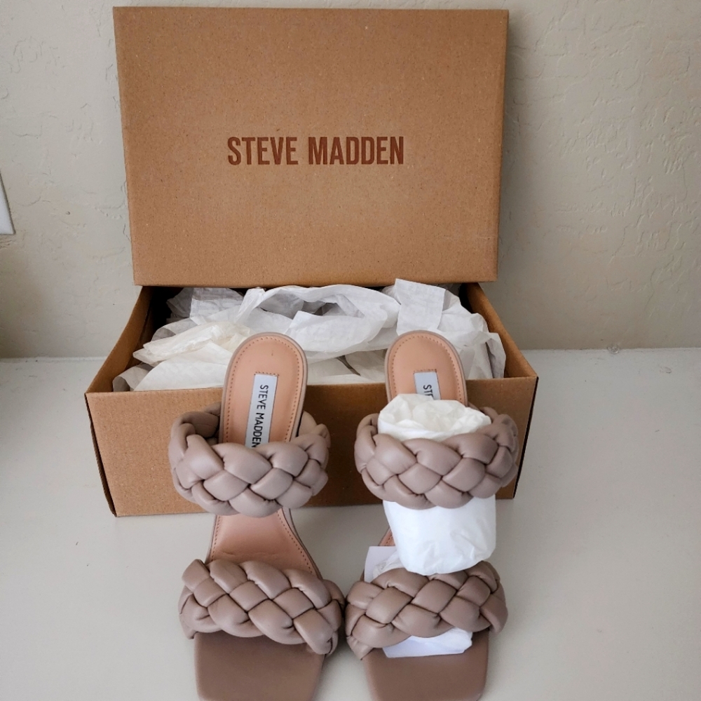 STEVE MADDEN Kenely Braided Sandal, Taupe